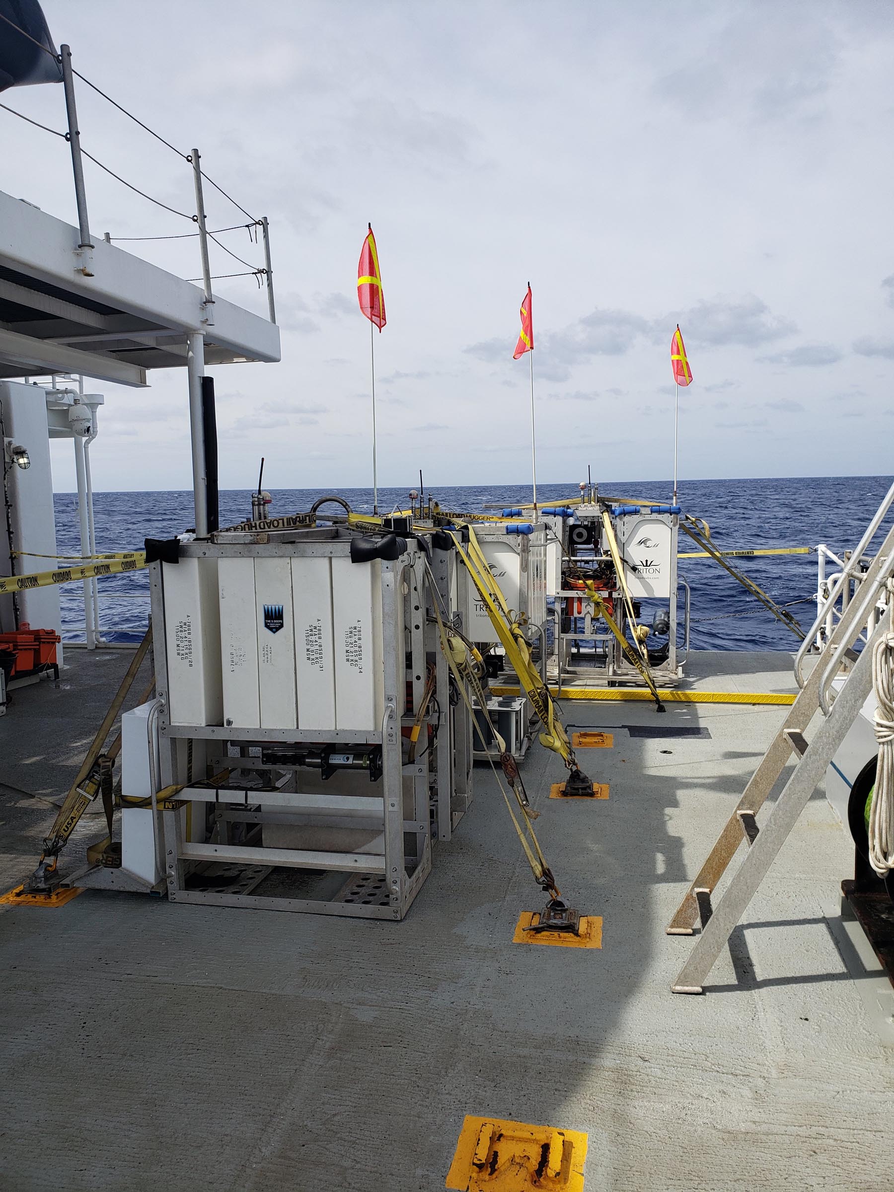 Science Landers Skaff, Flere and Closp ready for deployment in the Java Sea.