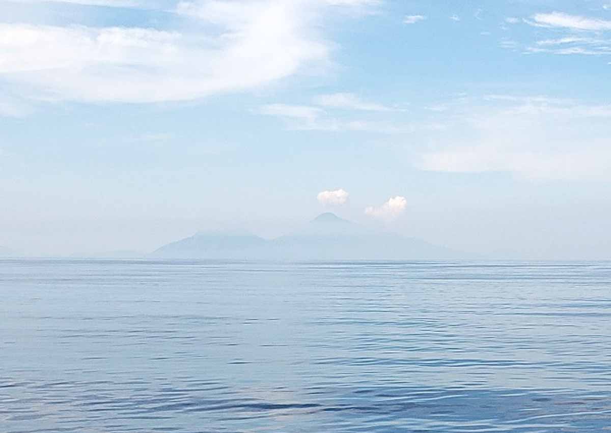 The view of Pulau Lembata Island as we journeyed through the extremely calm waters of the Savu Sea en route to Dili, East Timor